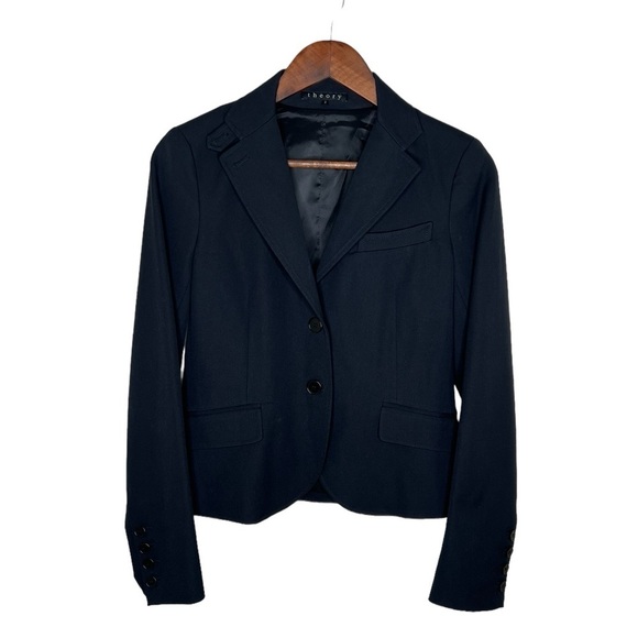 Theory Women’s 2 Button Black Blazer Jacket - Picture 1 of 14